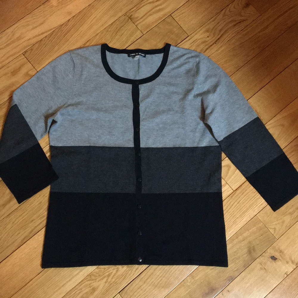 Cable and Gage Color block cardigan